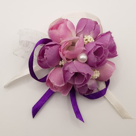 Bild von Blumen Armband mit Gummizug - purple